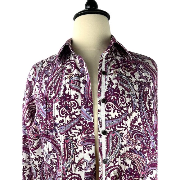 Charter Club Paisley Button Down Blouse, Women's Size 16W - Picture 4 of 11